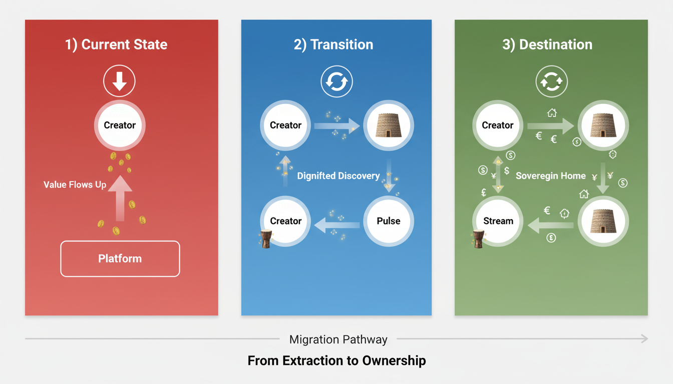 Migration Pathway: From platform extraction to creator sovereignty
